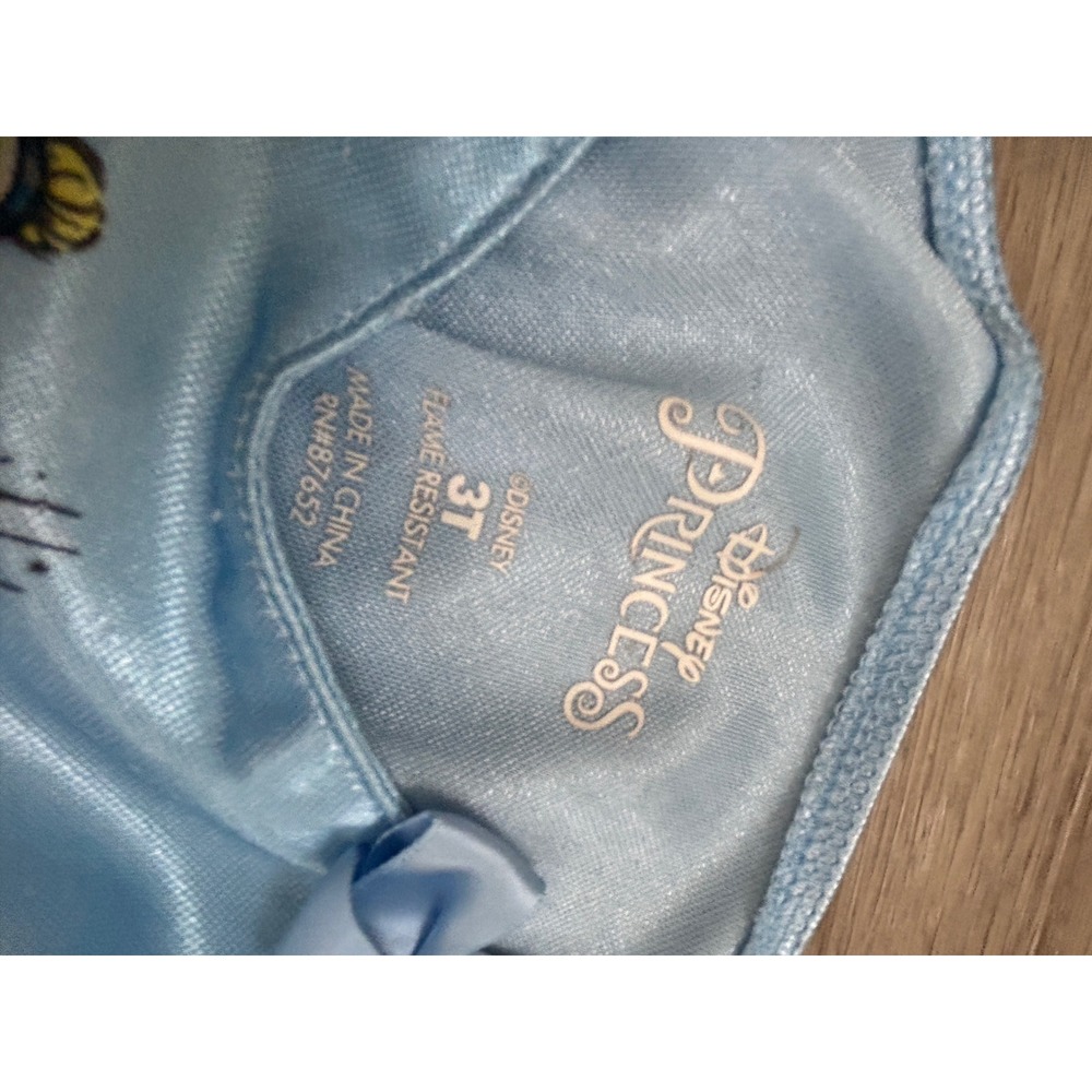 Disney Princess Cinderella Nightgown Light Blue Velour Mesh Dress 3T RN87652 - Picture 3 of 6